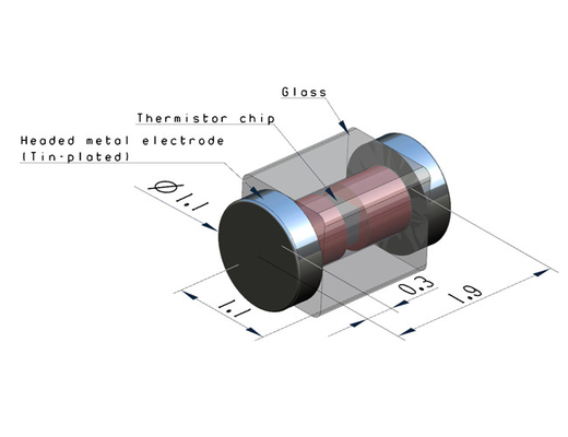 O vidro de SMT encapsulou o termistor de NTC apropriado ser usado em um espaço mais estreito